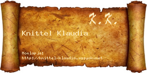 Knittel Klaudia névjegykártya